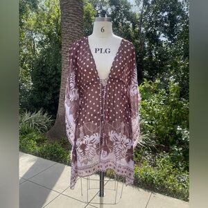 NWOT Bleu Rod Beattie "En La Playa" open sleeve coverup - size S